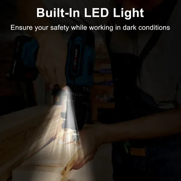 Cordless Drill Set With 2Pcs 21V Batteries And Charger 2 Variable Speeds 3/8In Keyless Chuck 265ln-lbs 25+3 Torque Positions Included 24Pcs Drill Bits For Home Car Repair Handmade - THE MILE MAKER DRIVER SHOP