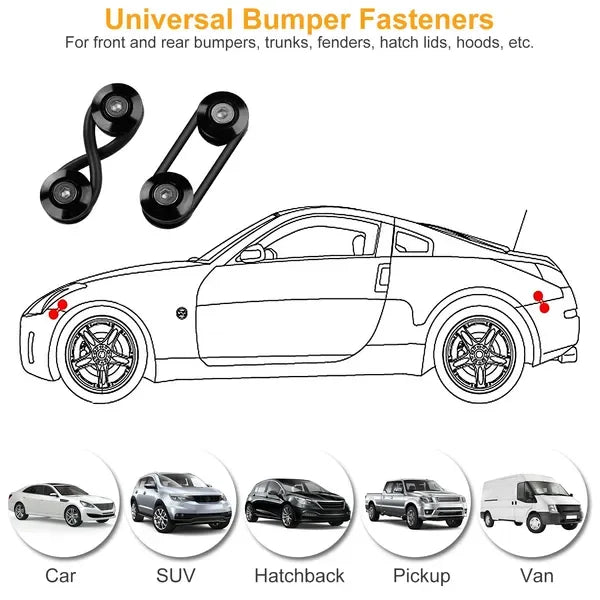 5Set Car Quick Release Bumper Fasteners Front Rear Bumper Holders Trunk Fender Hatch Lids Kit - THE MILE MAKER DRIVER SHOP