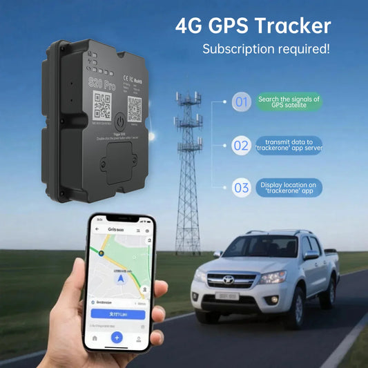 Long Battery 4G GPS Vehicle Tracker - Up To 30 Days Standby, Real-Time Tracking, Magnetic & Waterproof, Subscription Required - THE MILE MAKER DRIVER SHOP