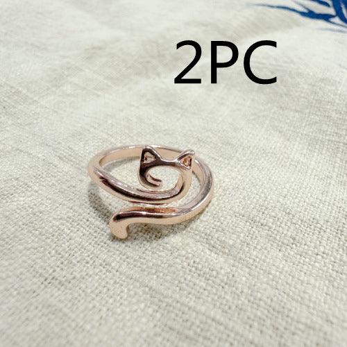 Hook Line Geometric Adjustable Animal Cat Ring Knitted Ornament - THE MILE MAKER DRIVER SHOP