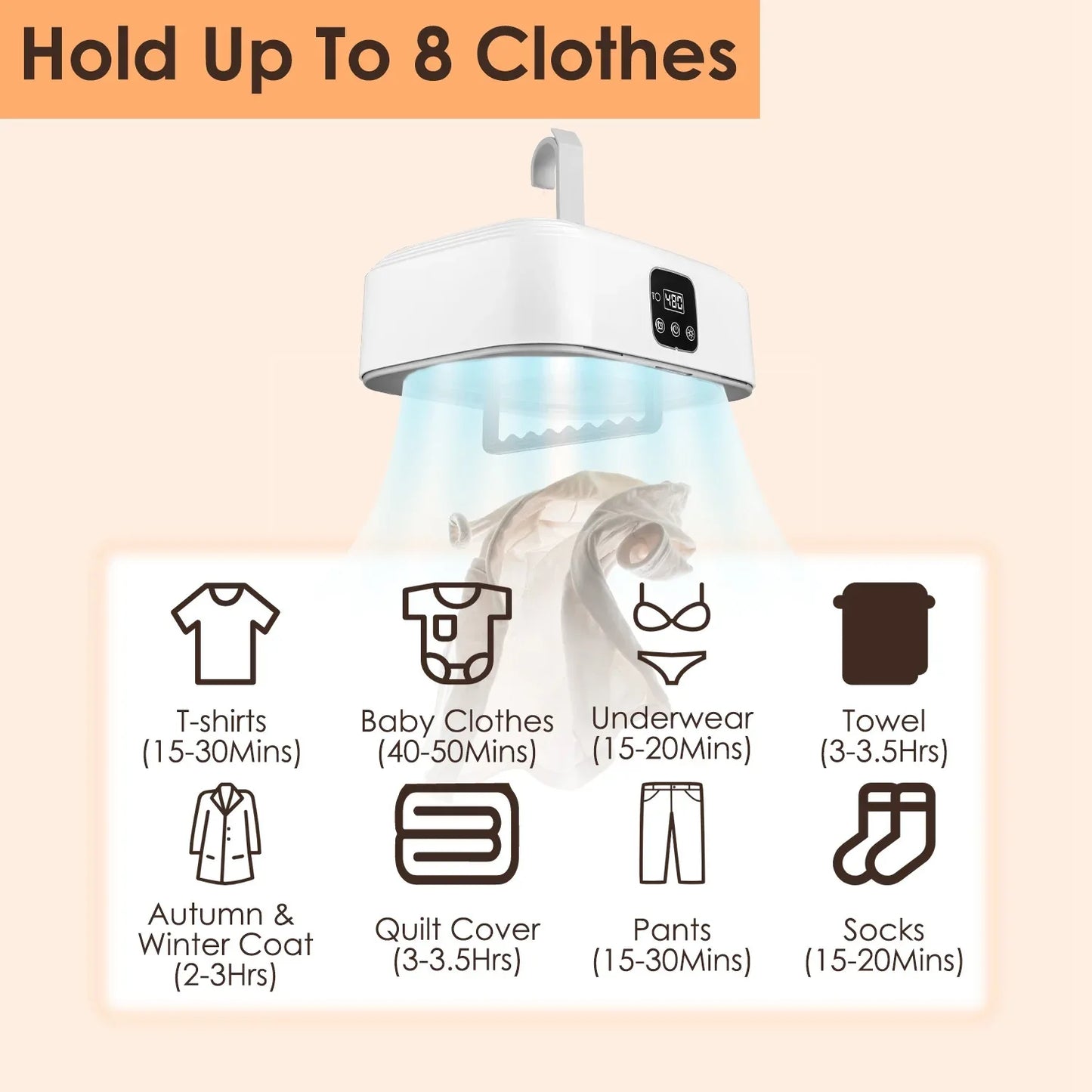 1Pc Portable Clothes Dryer Mini Dryer Foldable Dryer Machine With Timer UV Sterilization 2 Drying Modes Remote Control For Apartment Dorm RV Travel Home - THE MILE MAKER DRIVER SHOP