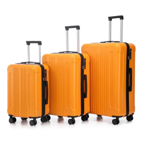 20 24 28 3 Pcs Set In ABS Spinner Wheel Luggage, Carry On Suitcase, Matching Color, TSA Combination Lock - THE MILE MAKER DRIVER SHOP