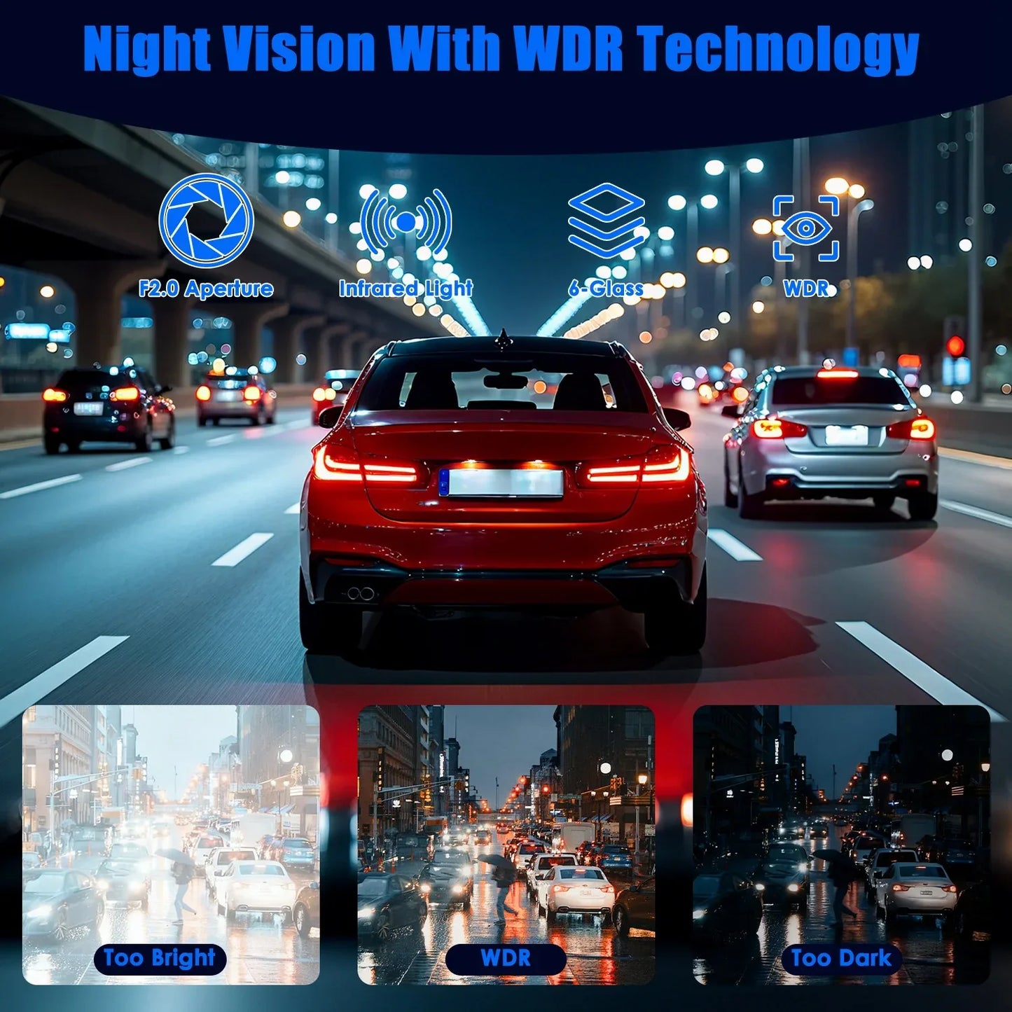 4 Channel Car Dash Cam With 128G MMC Card 1080P Front 720P Left Right 480P Rear G-Sensor Parking Monitor Loop Recording Night Vision 360 Degree Surveillance Car Camera - THE MILE MAKER DRIVER SHOP