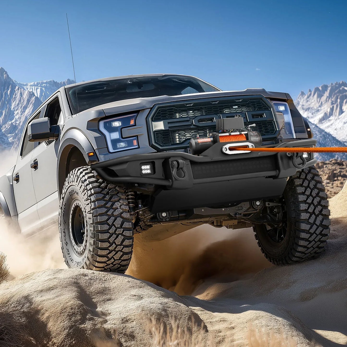 Electric Winch Truck 13,500 Lb Synthetic Rope Waterproof Remote Control - THE MILE MAKER DRIVER SHOP