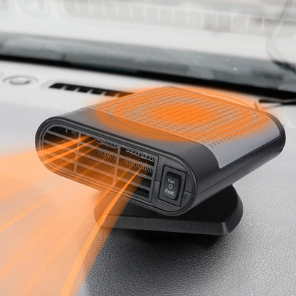 24V 200W Or 12V 150W Portable Car Heater Heating Fan 2 In 1 Defroster Defogger Demister Windshield Heater Automotive Cooling Fan With 360 Degree Rotating Base - THE MILE MAKER DRIVER SHOP