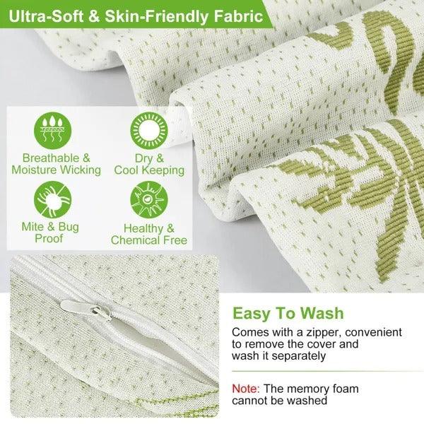 Bamboo Memory Foam Sleep Pillow Contoured Cervical Orthopedic Pillow Neck Support Breath Pillow - THE MILE MAKER DRIVER SHOP