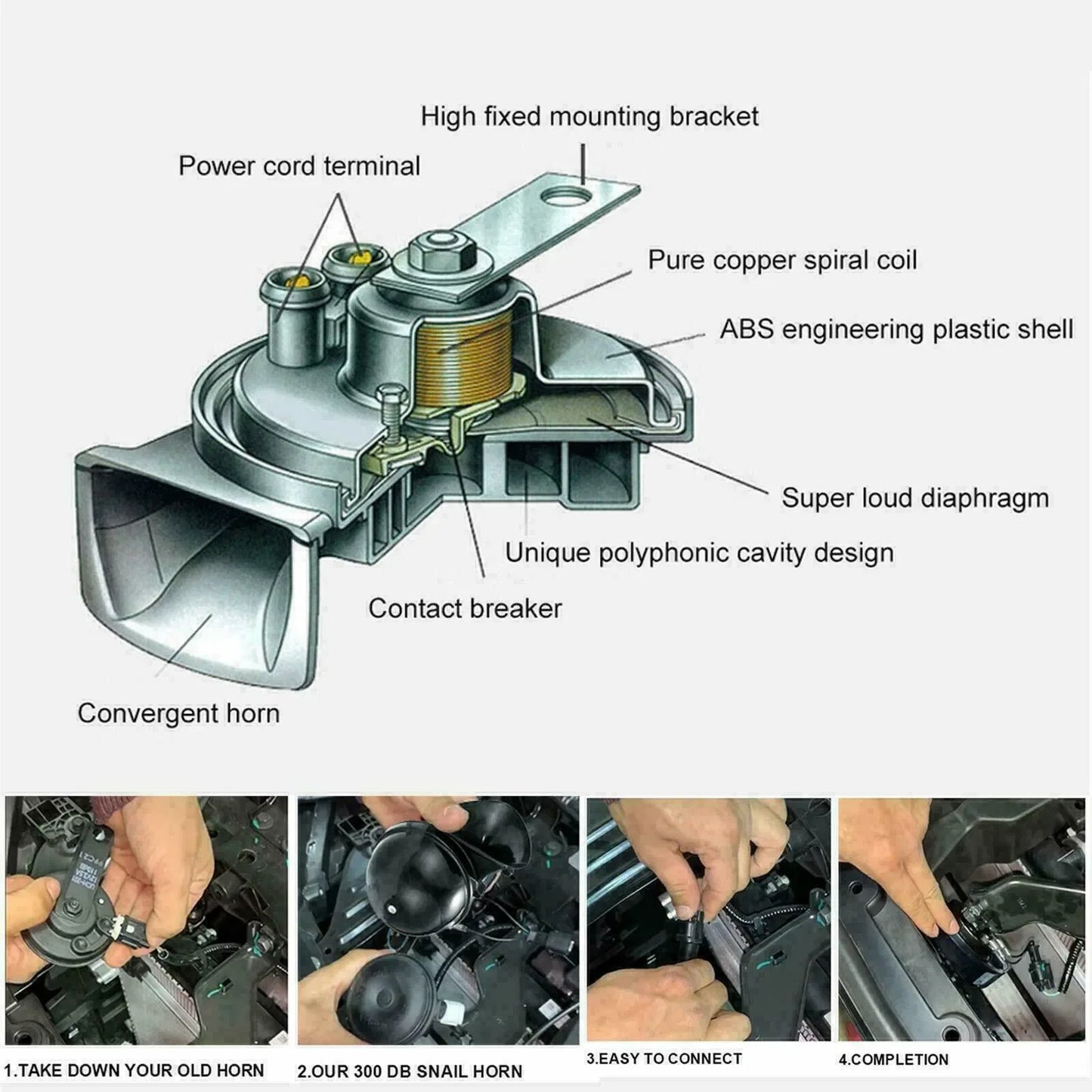 2PC 12V 300DB Super Loud Train Air Horn Waterproof Motorcycle Car Truck SUV Boat - THE MILE MAKER DRIVER SHOP