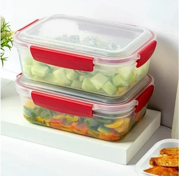 5 Pack Stackable Food Storage Containers Airtight & Leakproof Set Snap Lock Lids - THE MILE MAKER DRIVER SHOP