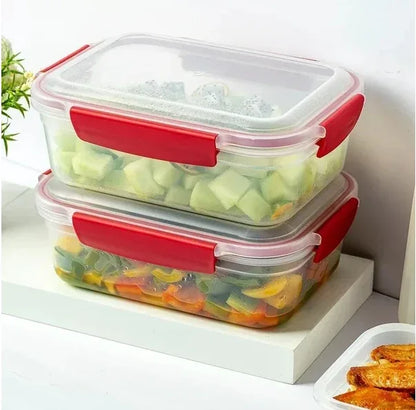 5 Pack Stackable Food Storage Containers Airtight & Leakproof Set Snap Lock Lids - THE MILE MAKER DRIVER SHOP