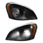 For 2008-2017 Freightliner Cascadia Black Headlights Headlamps Left,Right - THE MILE MAKER DRIVER SHOP