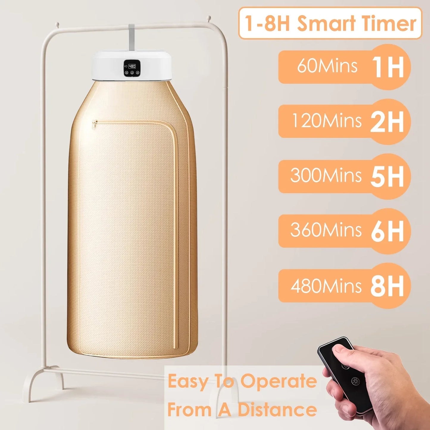 1Pc Portable Clothes Dryer Mini Dryer Foldable Dryer Machine With Timer UV Sterilization 2 Drying Modes Remote Control For Apartment Dorm RV Travel Home - THE MILE MAKER DRIVER SHOP