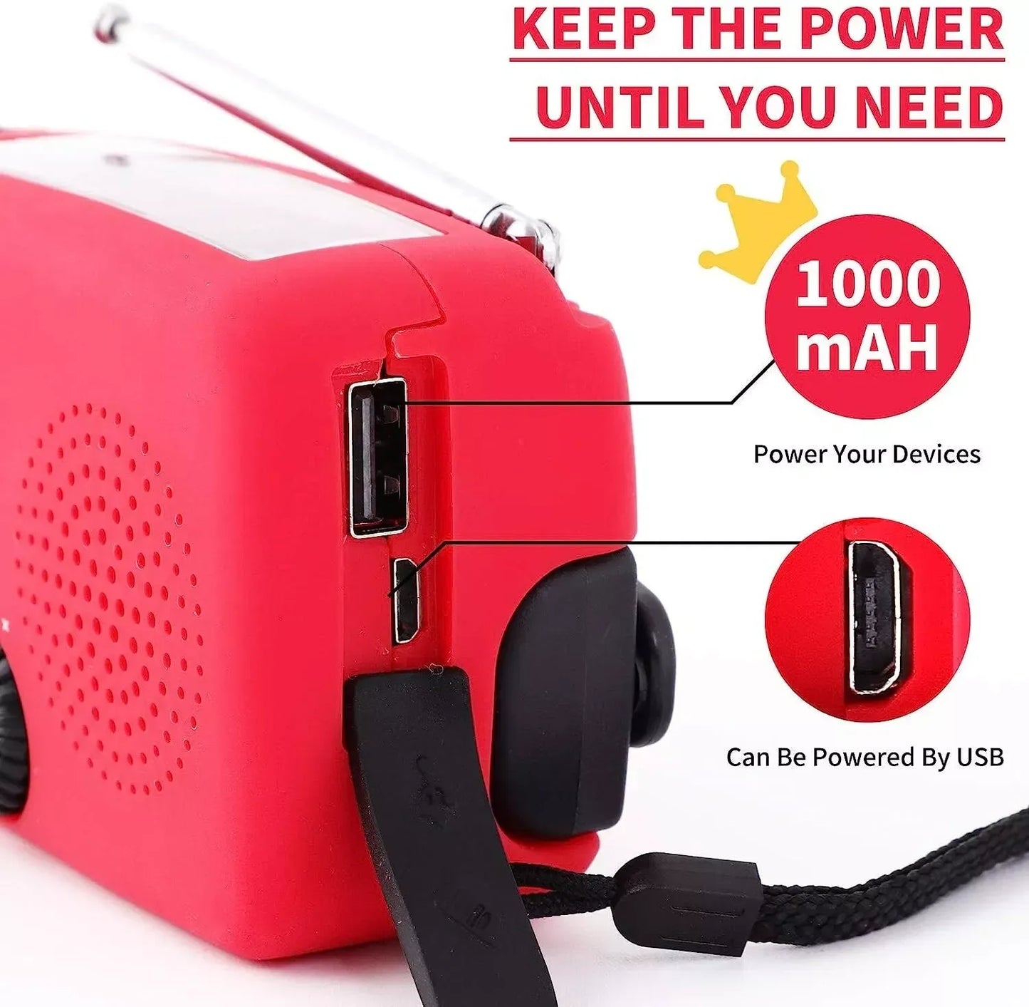 Emergency Radio Crank Solar Hand Weather Power Bank Charger Light - THE MILE MAKER DRIVER SHOP