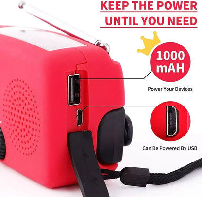 Emergency Radio Crank Solar Hand Weather Power Bank Charger Light - THE MILE MAKER DRIVER SHOP