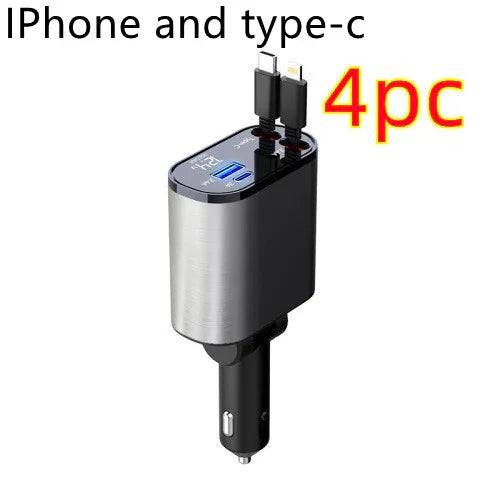 Metal Car Charger 100W Super Fast Charging Car Cigarette Lighter USB And TYPE-C Adapter - THE MILE MAKER DRIVER SHOP