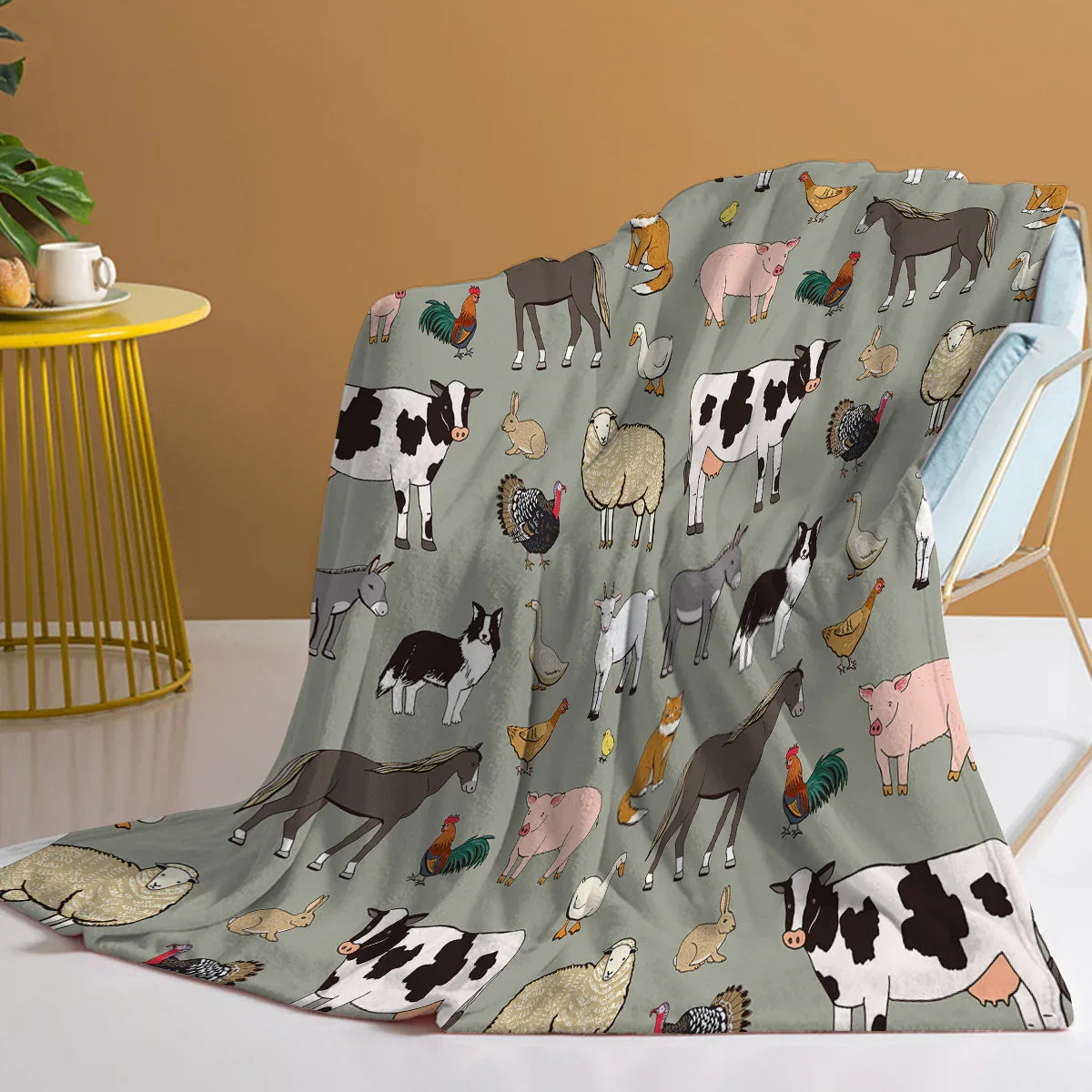 Various Animals Blanket Soft Pig Horse Durable Comfortable Blanket Women Birthday Gift Home Decoration Sofa Couch Office Bed Camping Travel 75x100cm 130x150cm 150x200cm - THE MILE MAKER DRIVER SHOP