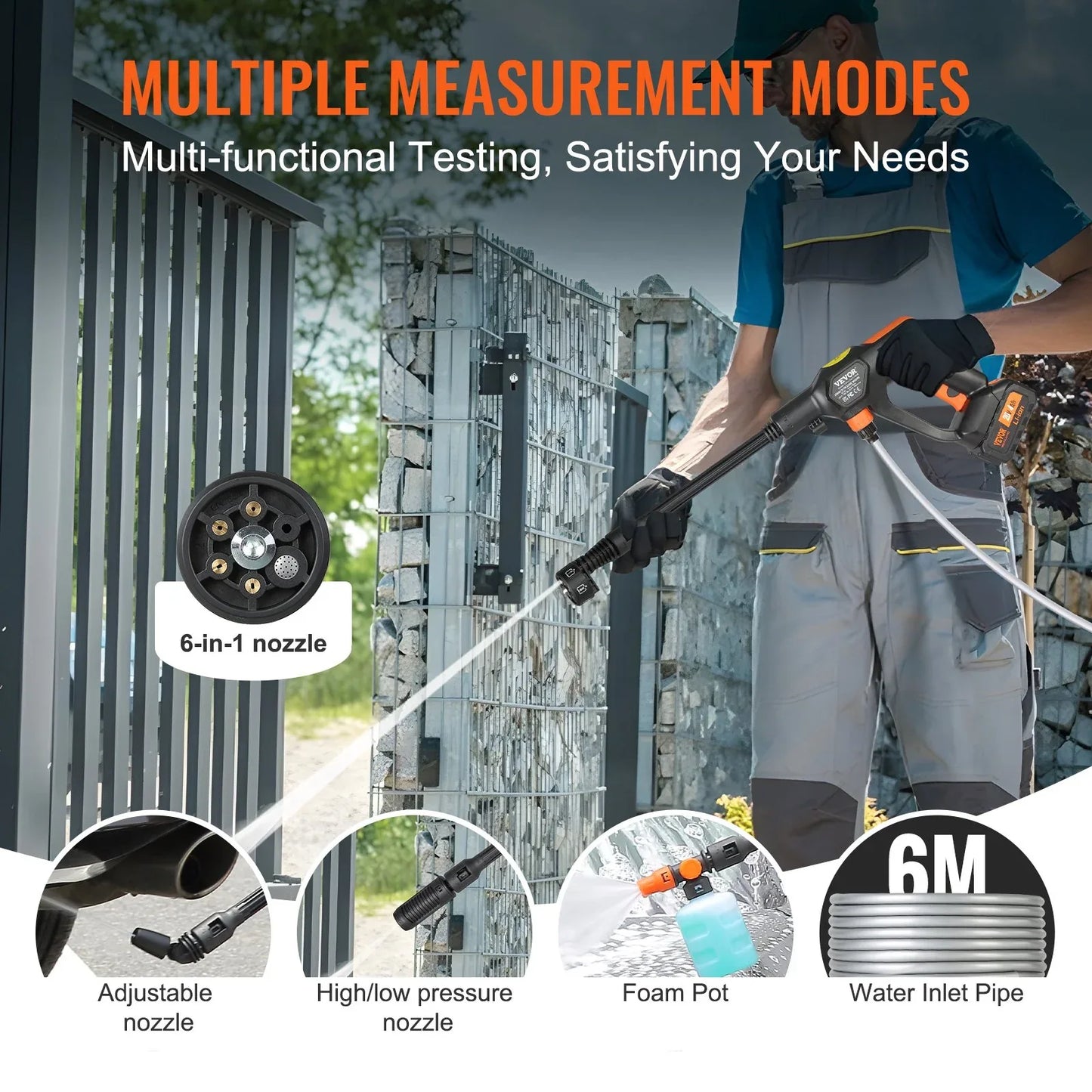 Cordless Pressure Washer, 652-PSI 1.1 GPM Portable Power Cleaner, Handheld High-Pressure Car Washer Gun With 4.0Ah Battery, Charger, 6-in-1 Nozzle, For Home/Floor Cleaning & Watering - THE MILE MAKER DRIVER SHOP