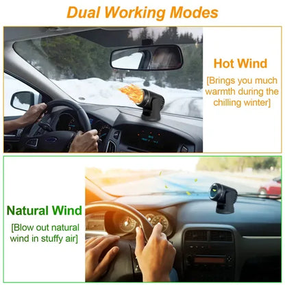 Portable Car Heater 2 In 1 Heating Cooling Fan Rotatable Demister Defroster With 4.92ft Cord - THE MILE MAKER DRIVER SHOP