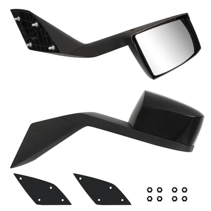 Black Hood Mirrors Assembly Pair Set Replacement With Mounting Kit Fit For Volvo VNL 2000-2015 Accessories Driver And Passenger Side - THE MILE MAKER DRIVER SHOP