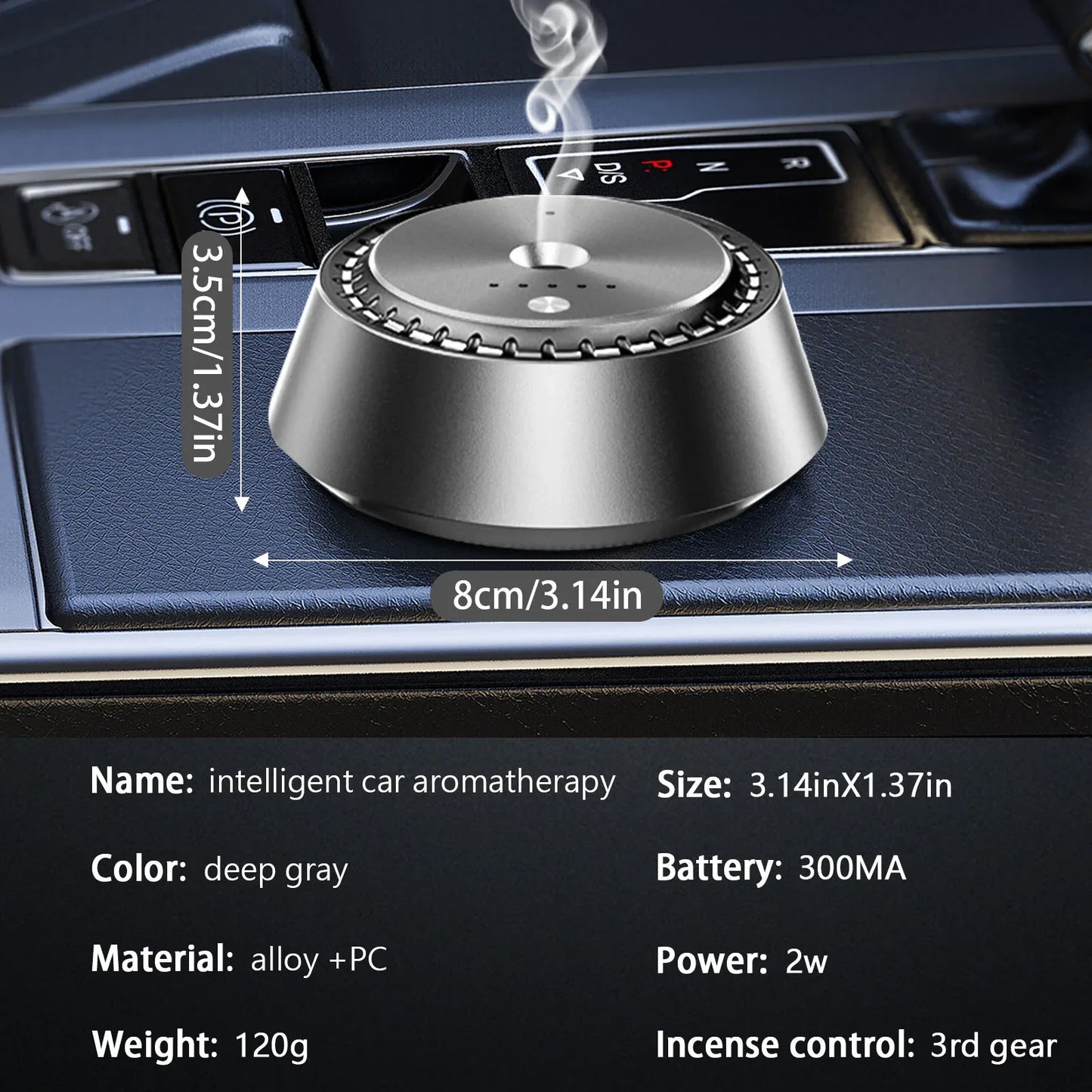 Alloy PC Three Speed Control Intelligent Car Mounted Aromatherapy Ultrasonic Atomization Chip Nano Levelatomized Essential Oil Wireless Car Humidifier - THE MILE MAKER DRIVER SHOP