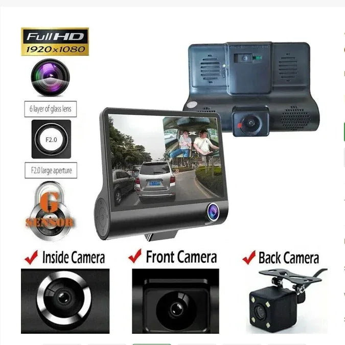 1080P 4 Dual Lens HD Car DVR Rearview Video Dash Cam Recorder Camera G Sensor - THE MILE MAKER DRIVER SHOP