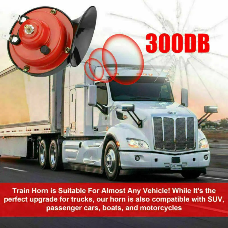 Latest 12V 300DB POWER Loud Train Horn Waterproof Motorcycle Car Truck SUV Boat - THE MILE MAKER DRIVER SHOP