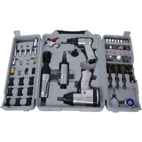 Air Tools & Accessories Kit, 71 Pieces, Impact Wrenches, Air Ratchets, Die Grinders, Air Hammers, Hose Fittings, Storage Boxes - THE MILE MAKER DRIVER SHOP