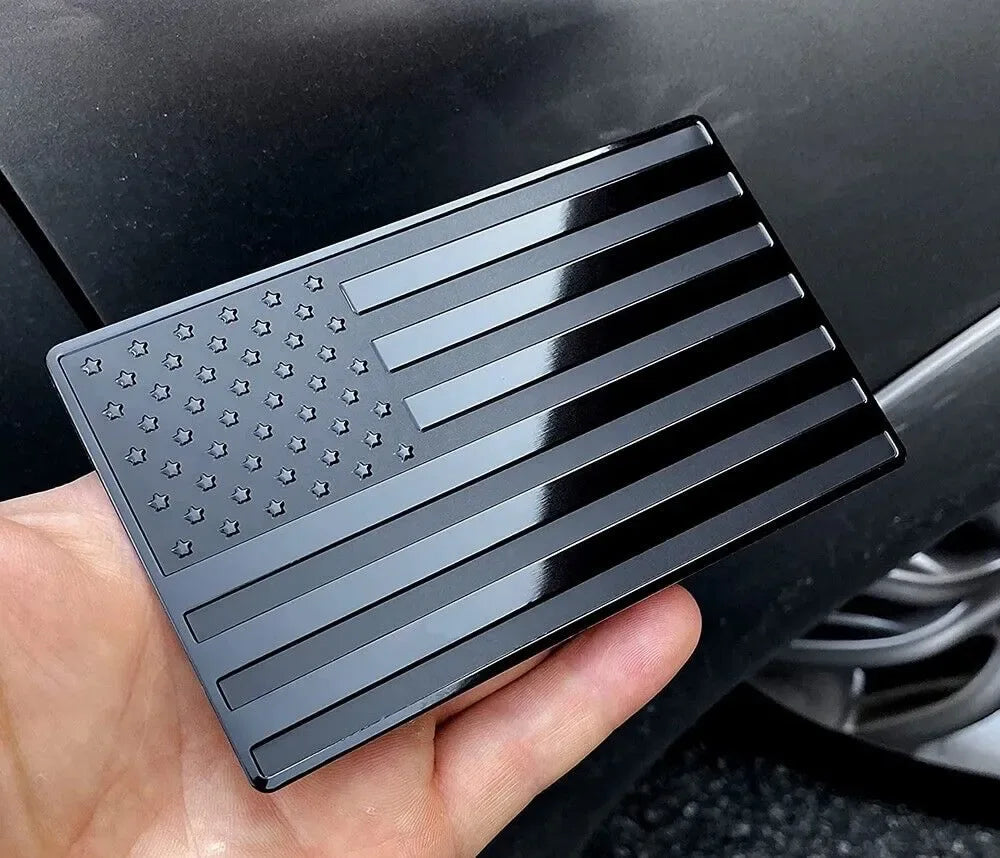2PCS Metal USA Flag Sticker American Car Truck Decal Emblem Black - THE MILE MAKER DRIVER SHOP