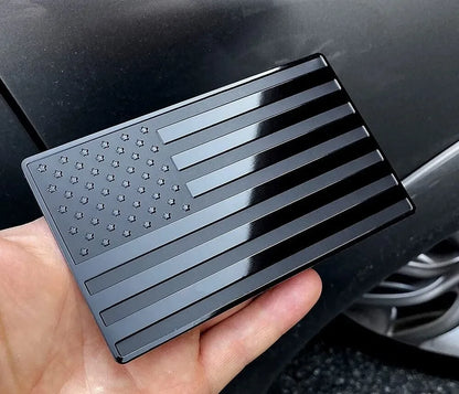 2PCS Metal USA Flag Sticker American Car Truck Decal Emblem Black - THE MILE MAKER DRIVER SHOP
