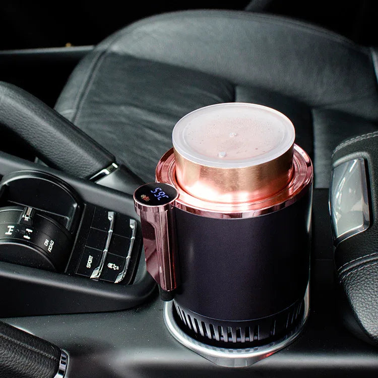 2 In1 Car Heating Cooling Cup 12V Smart Car Cup Holder Digital Temperature Display Drink Cup Warmer Cooler Mini Car Refrigerator - THE MILE MAKER DRIVER SHOP