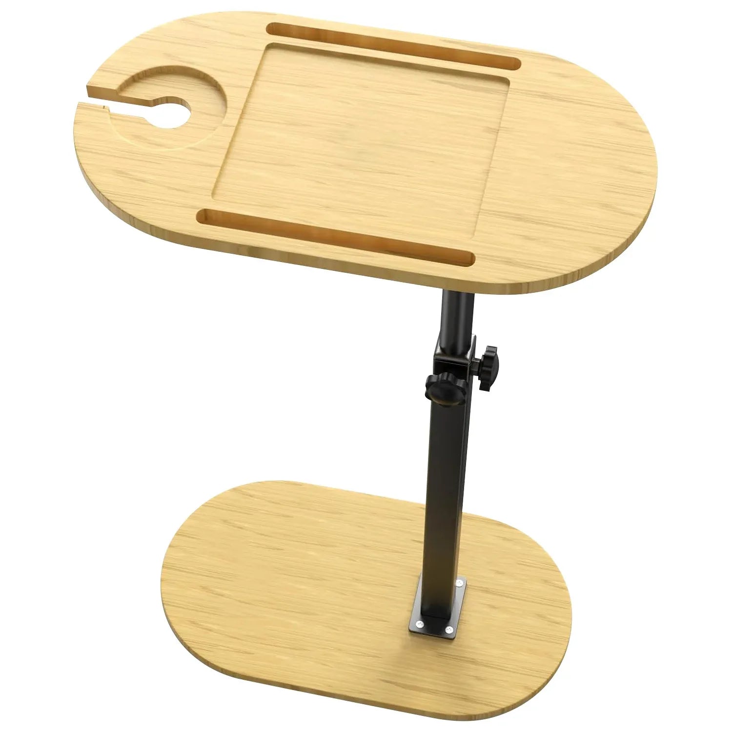 1Pc C-Shaped Bathtub Tray Table With Adjustable Height 360Degree Rotatable Desktop Freestanding Bath Caddy Against Wall Couch Bed Sofa Side Table - THE MILE MAKER DRIVER SHOP