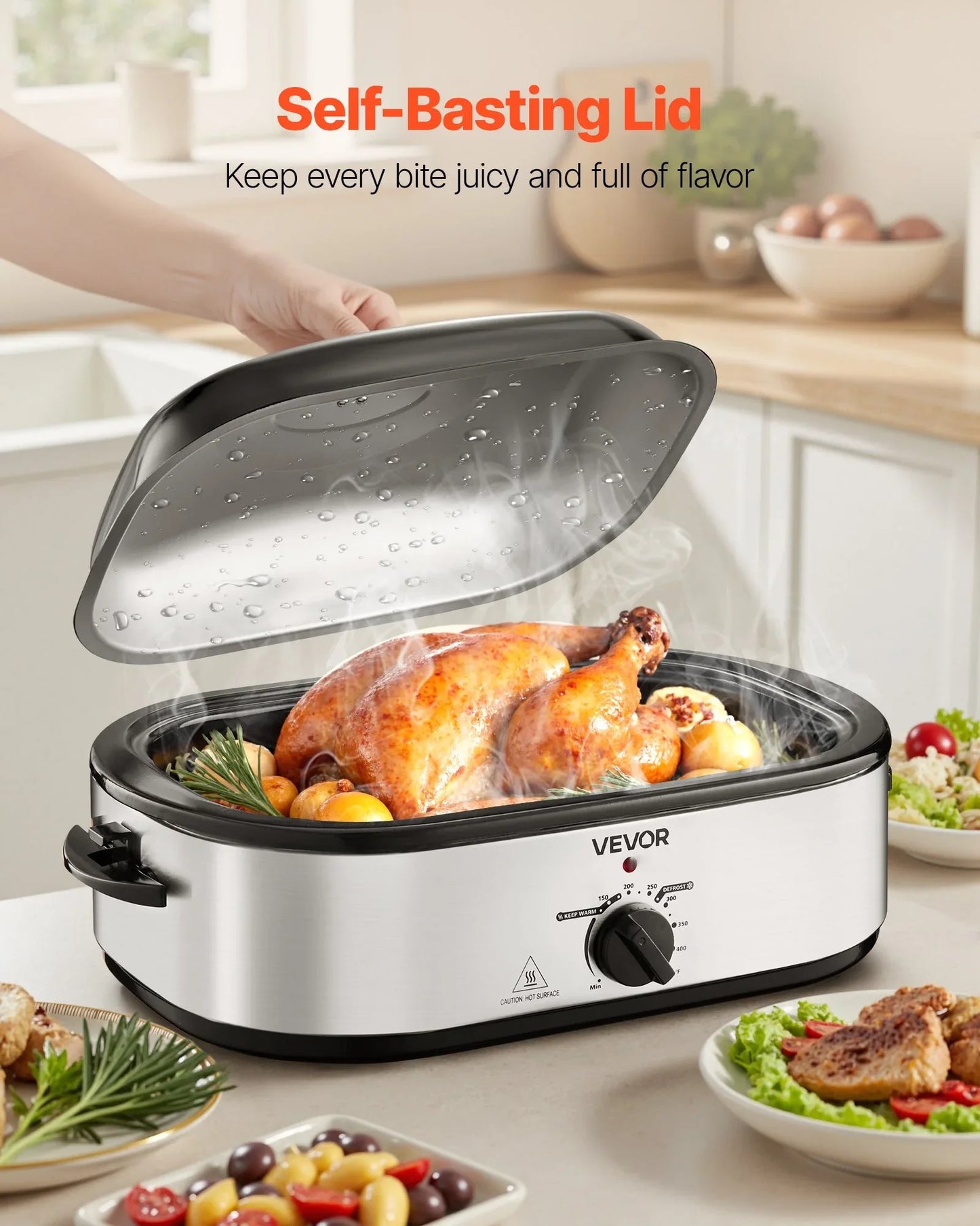 Electric Roaster Oven 14QT Electric Roasting Pan With Self-Basting Lid - THE MILE MAKER DRIVER SHOP