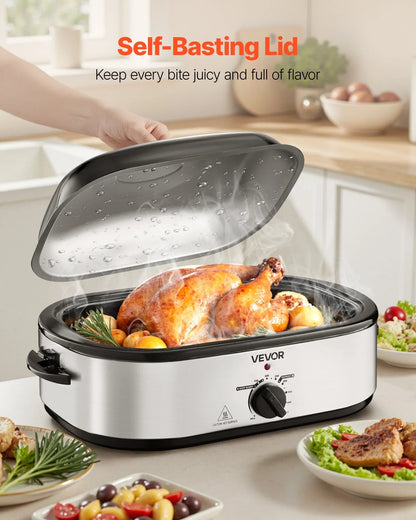Electric Roaster Oven 14QT Electric Roasting Pan With Self-Basting Lid - THE MILE MAKER DRIVER SHOP