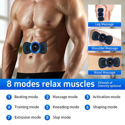 Mini Massager With 5 Pads Portable Electric Muscle Stimulator - Deep Tissue Management Device - Pulse Therapy For Back Shoulder Neck Leg - THE MILE MAKER DRIVER SHOP