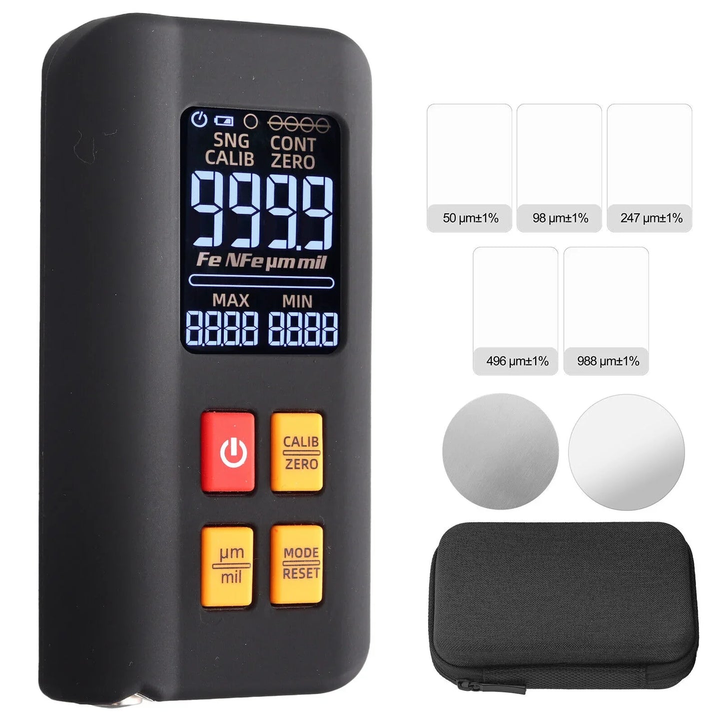 LCD Digital Thickness Gauge Car Coating Paint Film Depth Tester Fe NFe Probe - THE MILE MAKER DRIVER SHOP