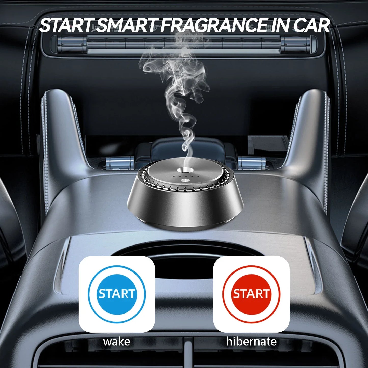 Alloy PC Three Speed Control Intelligent Car Mounted Aromatherapy Ultrasonic Atomization Chip Nano Levelatomized Essential Oil Wireless Car Humidifier - THE MILE MAKER DRIVER SHOP