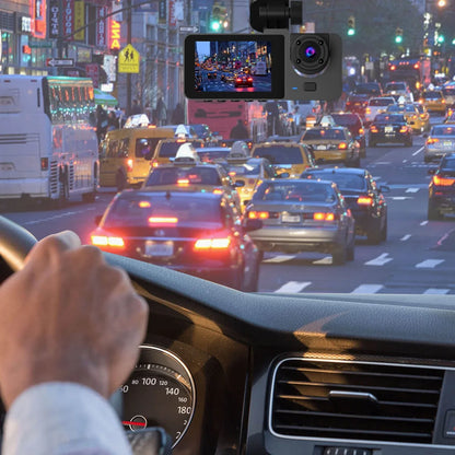 3 Channel Dash Cam Front Inside Rear Vehicle Driving Recorder Car DVR With 32G MMC Card G Sensor Motion Detection Parking Monitor Loop Recording - THE MILE MAKER DRIVER SHOP