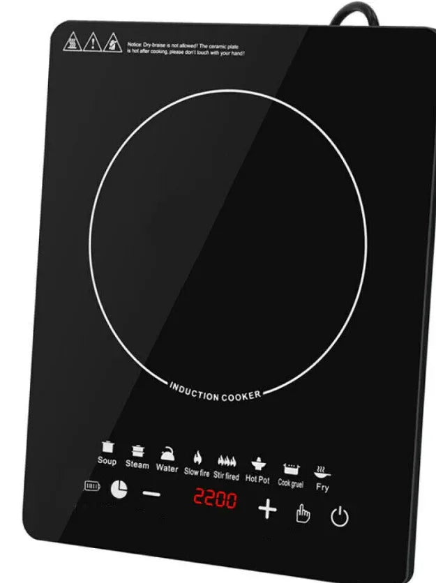 2200W Black Crystal Panel Induction Cooker - THE MILE MAKER DRIVER SHOP