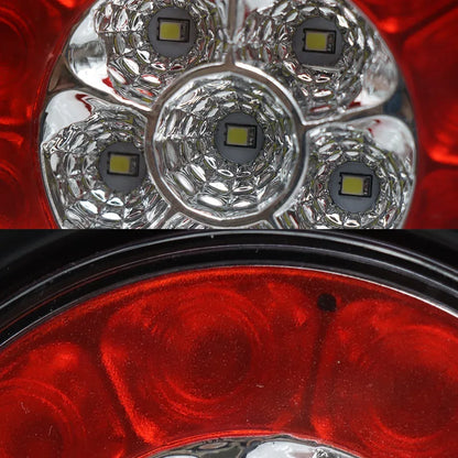 4 Pcs 4 16LED Rubber Ring Round Led Trailer Truck Tail Lights, 12V Brake Light Marker, Double Colors - THE MILE MAKER DRIVER SHOP