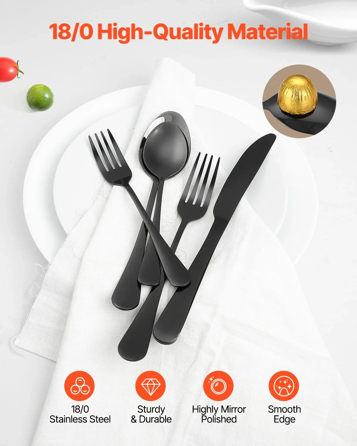 30-Piece Silverware Set Stainless Steel Cutlery Flatware Utensil Kitchen For 6 - THE MILE MAKER DRIVER SHOP