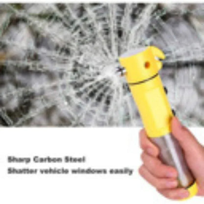 Red&Yellow Multi-functional Car Safety Hammer With Flashlight - THE MILE MAKER DRIVER SHOP