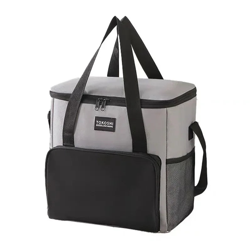 Black Insulated Lunch Bag Durable & Stain-Resistant Oxford Fabric, Excellent Thermal Performance For Hot Cold Food - THE MILE MAKER DRIVER SHOP