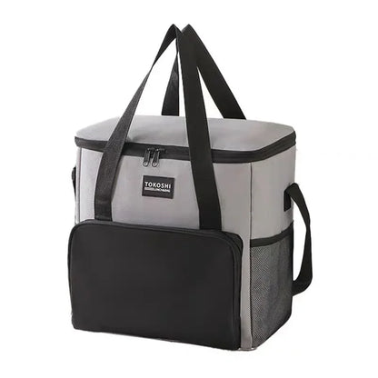 Black Insulated Lunch Bag Durable & Stain-Resistant Oxford Fabric, Excellent Thermal Performance For Hot Cold Food - THE MILE MAKER DRIVER SHOP