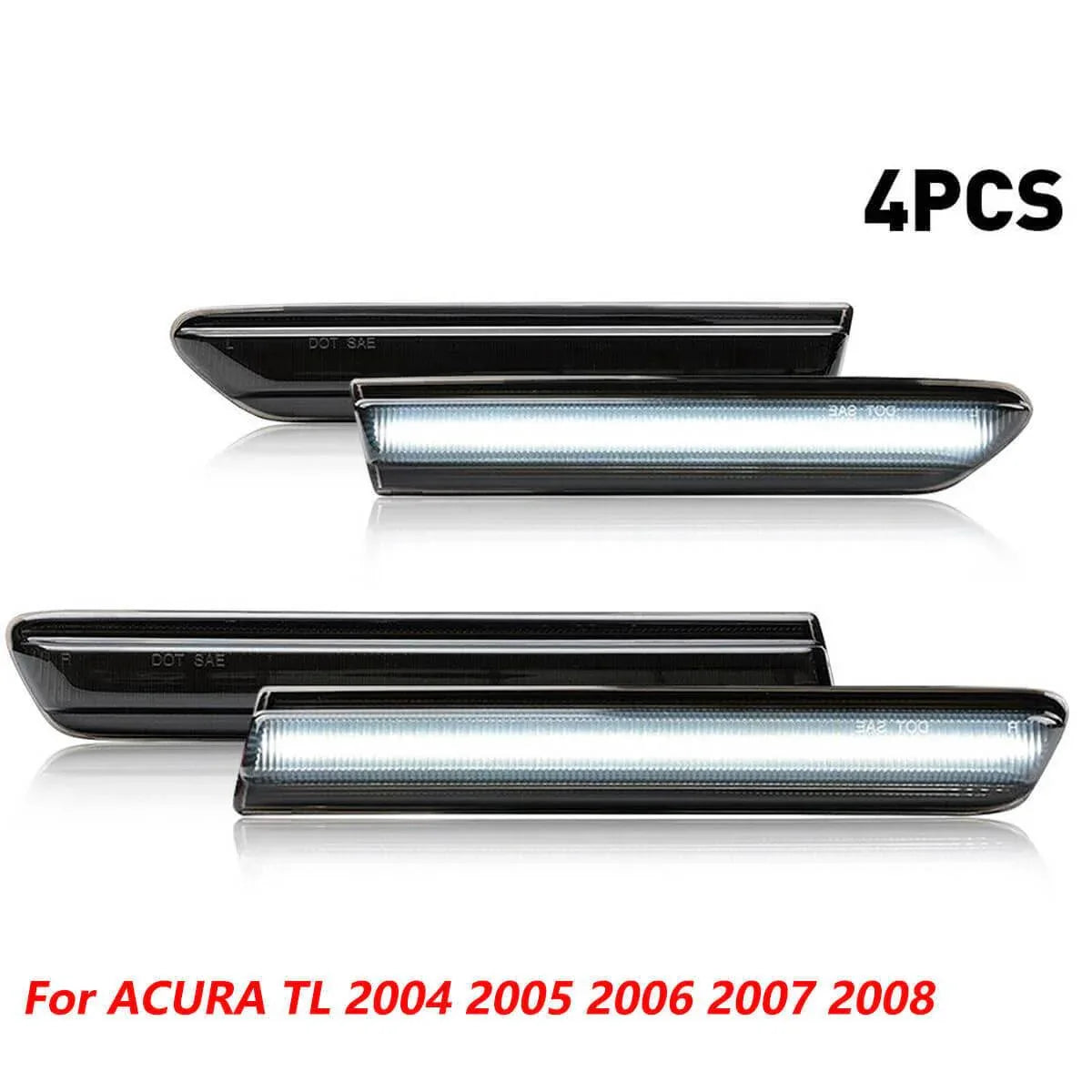Black Lens LED Front Rear Fender Side Marker Lights For 2004-2008 Acura TL Base - THE MILE MAKER DRIVER SHOP