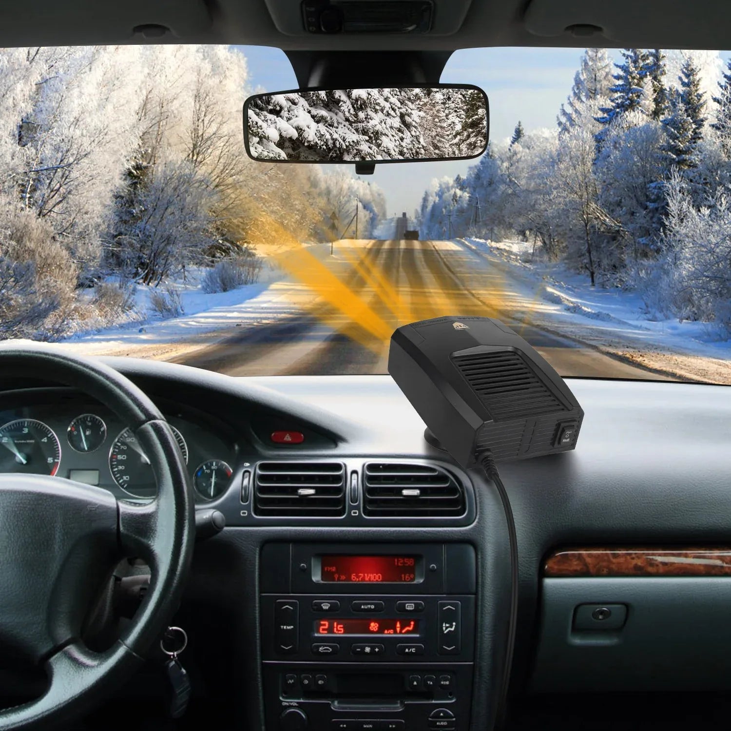 24V 180W OR 12V 150W Portable Car Heater Heating Fan 2 In 1 Defroster Defogger Demister Windshield Heater Automotive Cooling Fan With 360 Degree Rotating Base - THE MILE MAKER DRIVER SHOP