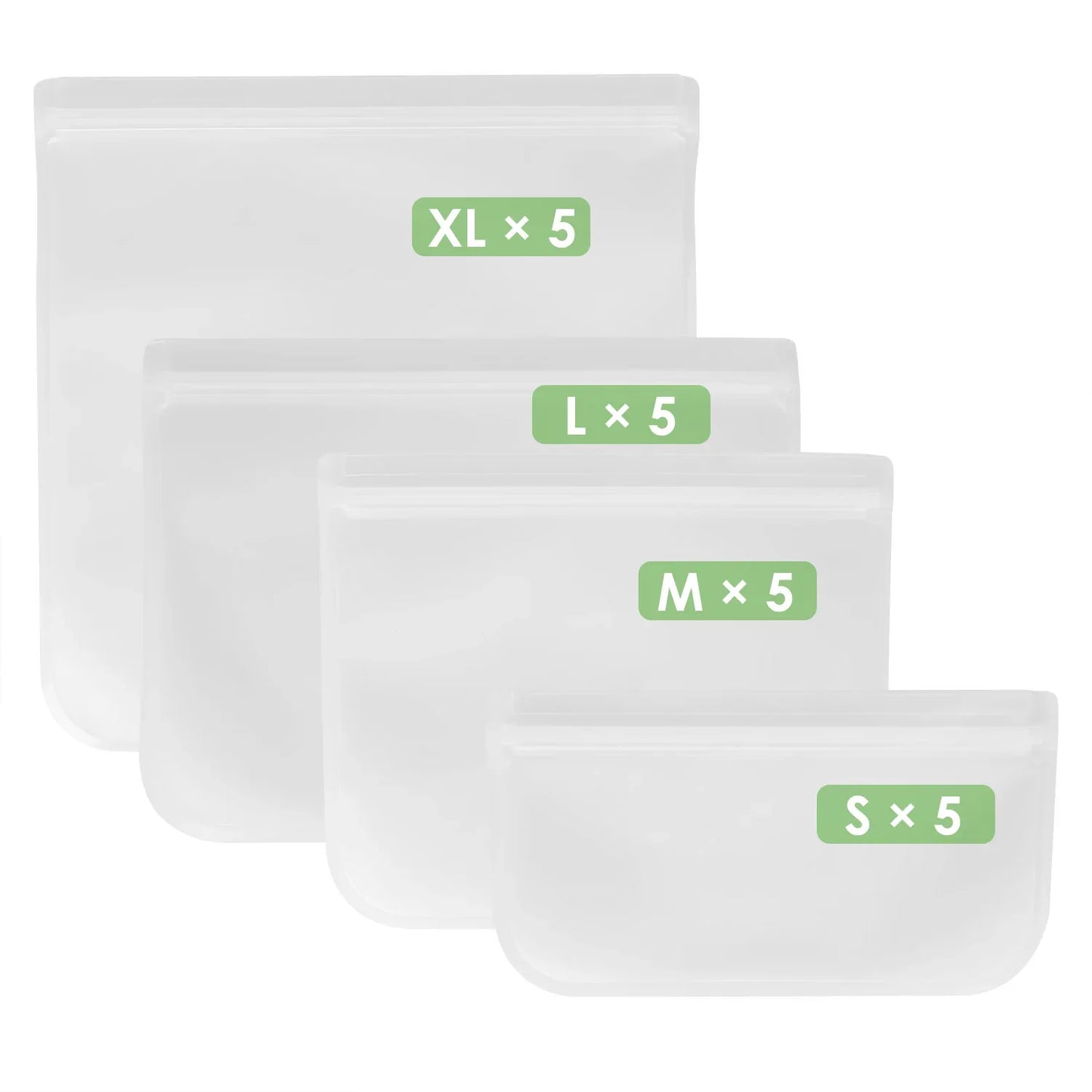 20Pcs Reusable Food Storage Bags 5 Sandwich Snack Gallon Quart Bag Leakproof BPA Free Food Container Freezer Safe Lunch Bag - THE MILE MAKER DRIVER SHOP