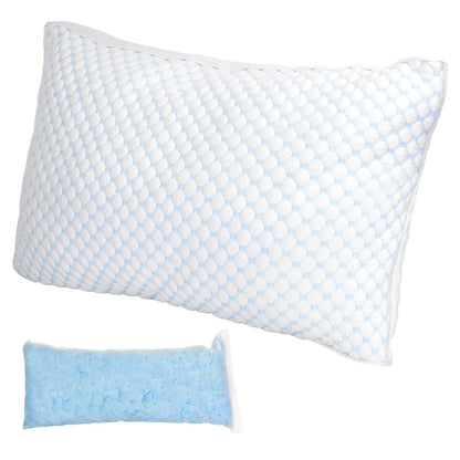 1Pc Or 2Pcs King Or Queen Size Options Shredded Memory Foam Pillow Adjustable Cool Pillow With Extra Filling Machine Washable Cover For Side Back Stomach Sleepers - THE MILE MAKER DRIVER SHOP