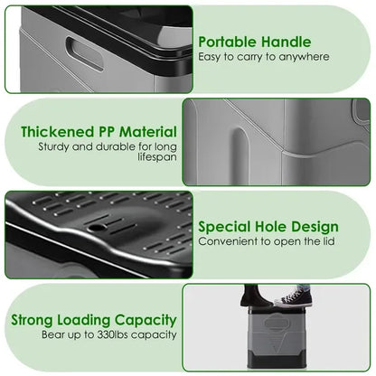 Portable Toilet For Car Camping Boating Hiking Outdoor Travel Potty With Carry Bag Foldable Emergency Toilet With Lid Trash Bags - THE MILE MAKER DRIVER SHOP