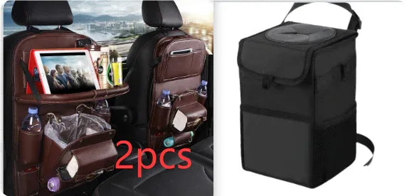 PU Leather Car Storage Bag Multifunction Seat Back Tray Hanging Bag Waterproof Car Organizer Automotive Interior Accessories - THE MILE MAKER DRIVER SHOP