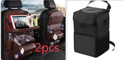 PU Leather Car Storage Bag Multifunction Seat Back Tray Hanging Bag Waterproof Car Organizer Automotive Interior Accessories - THE MILE MAKER DRIVER SHOP