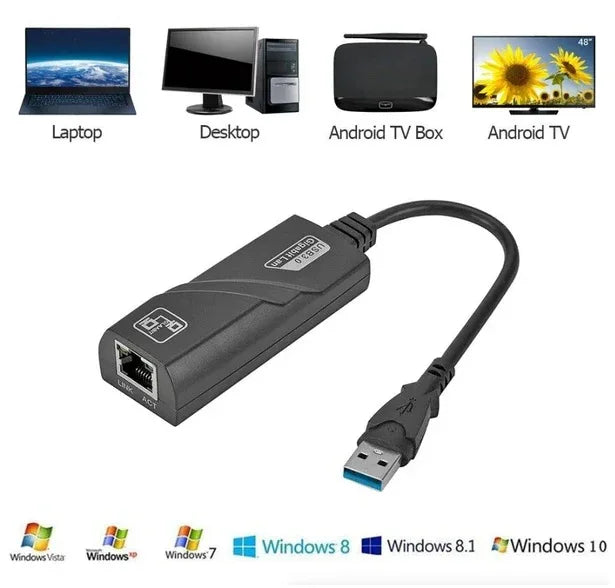 USB 3.0 Gigabit Ethernet LAN RJ45 Network Adapter For Windows PC - THE MILE MAKER DRIVER SHOP